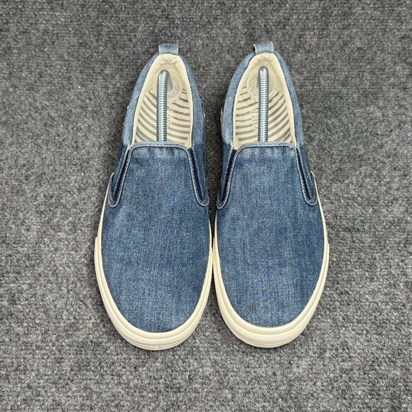 Taos Rubber Soul Slip On Sneakers Women 11 Blue Denim Casual Classic Loafer Shoe - Picture 3 of 12